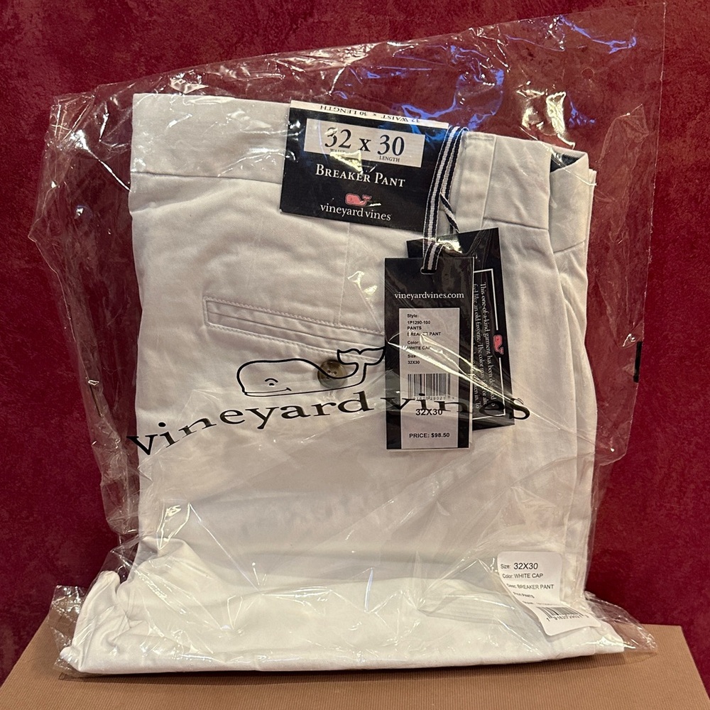 Vineyard Vines Men’s  White Breaker Pants New with tag 32x 30